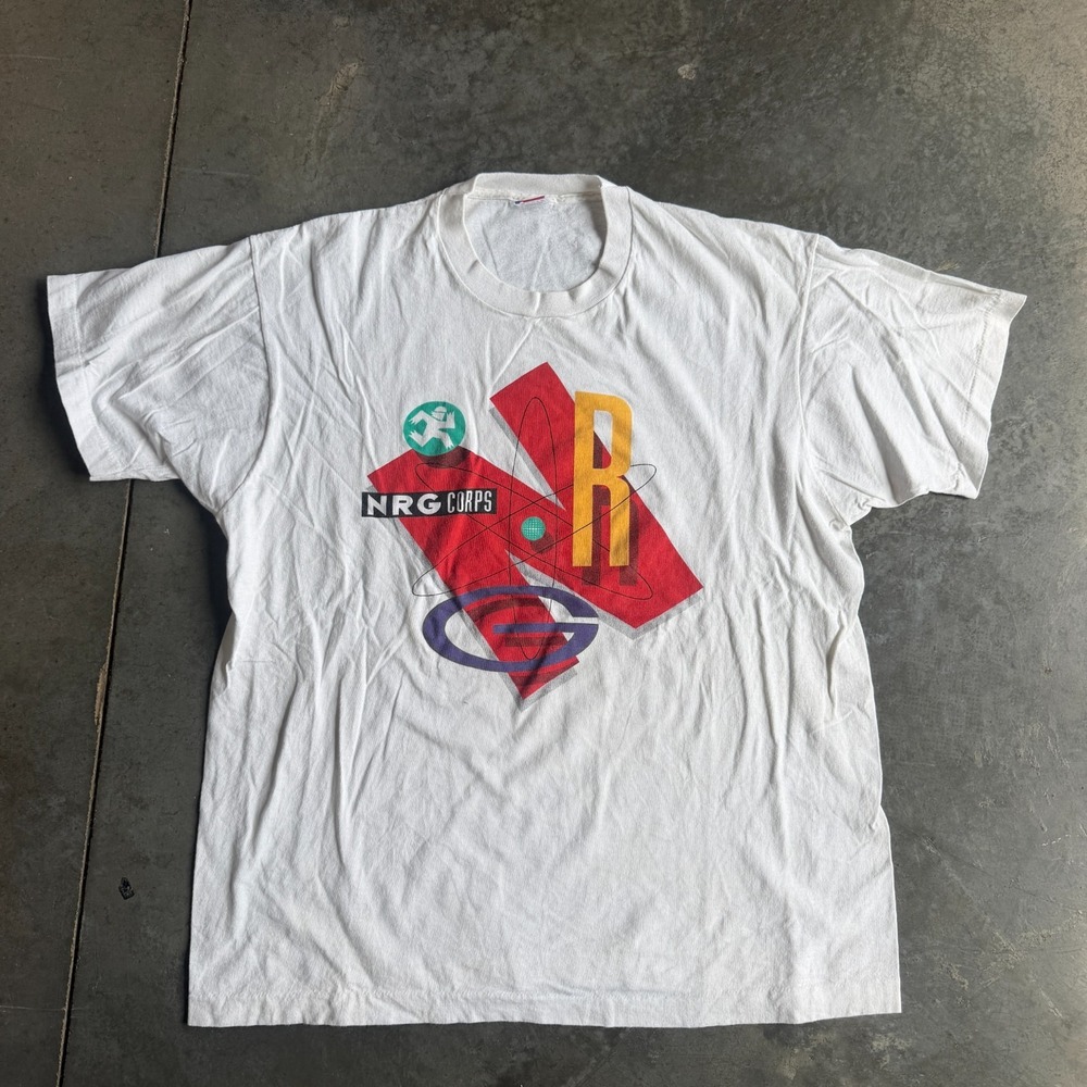 Vintage 90s NRG Corps Software Tech Graphic Shirt Mens XL Single Stitch 22x28.5